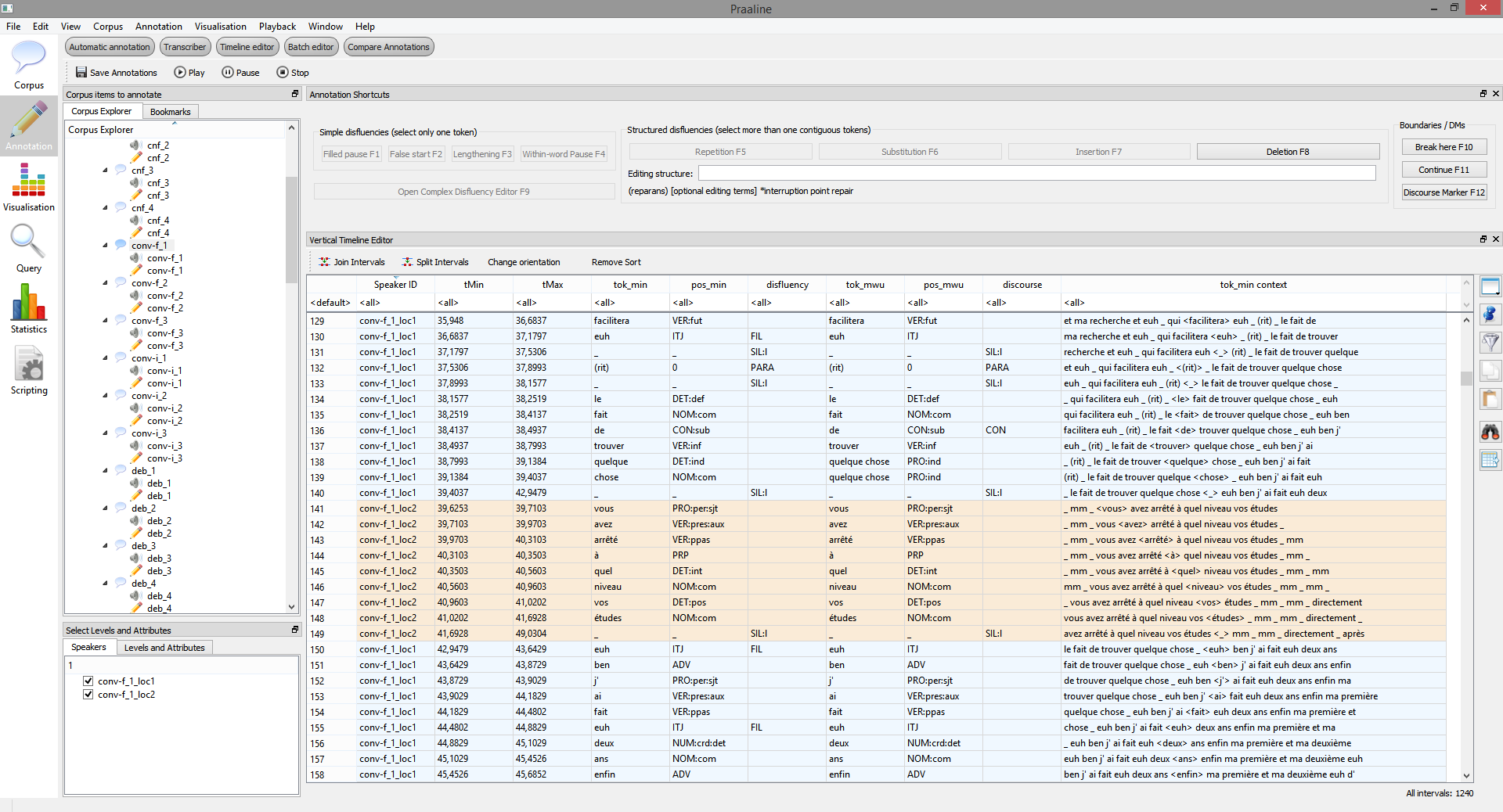 Annotation Editor (tabular view)